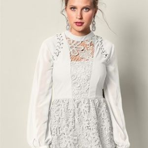 venus lace inset blouse